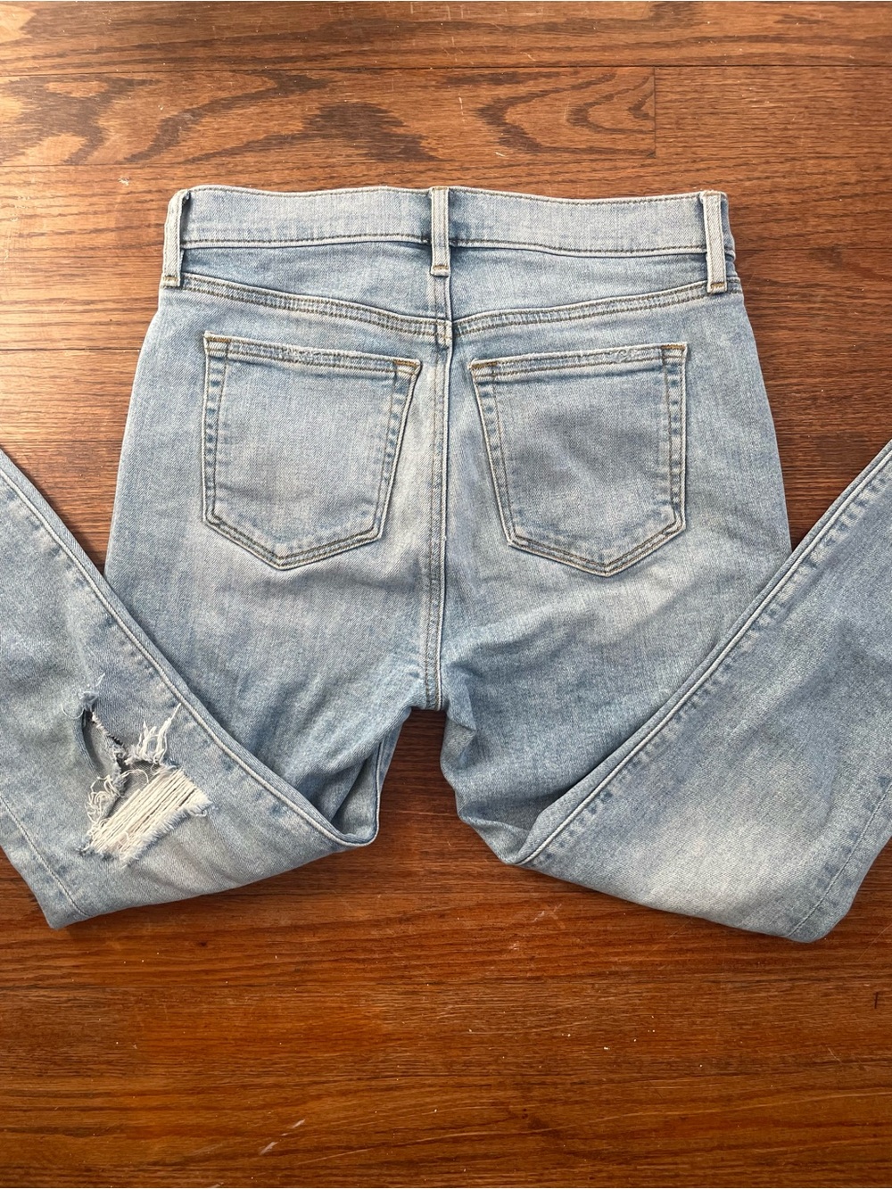 LOFT Light Blue Denim Jeans with Contrast Stitching - Picture 8 of 9